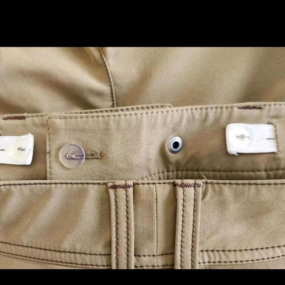 Athleta Adjustable Waist 45274 Tan Side Zipper Pocket Wide Leg Womens Size 4 - Picture 9 of 10